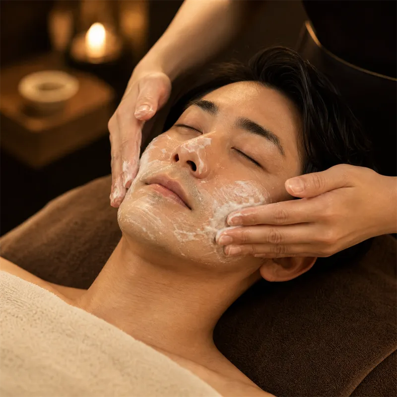 フェイシャルのクレンジング施術